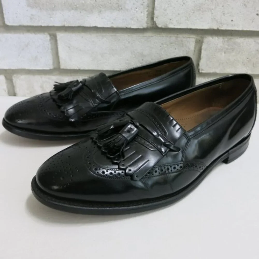 Johnston & Murphy Kiltie Tassel Brogue Leather Dress Loafers Men's Shoes 11 D/B